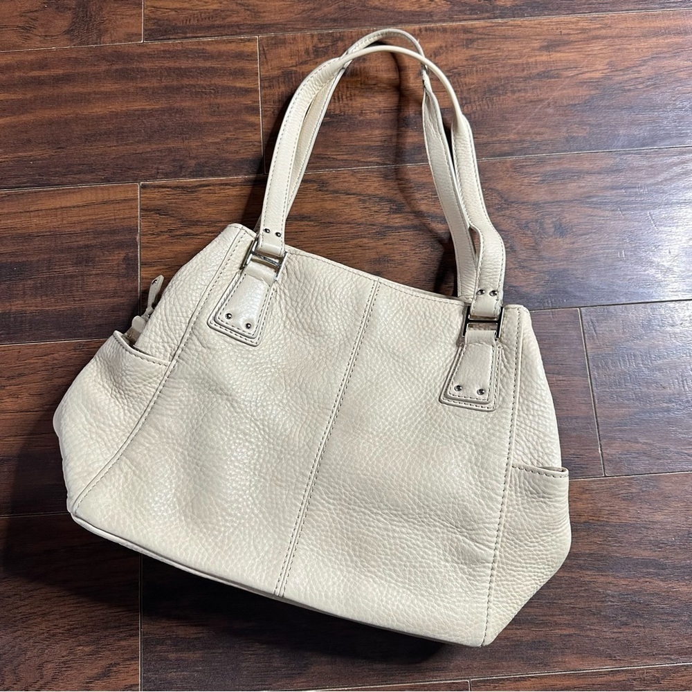 Fossil Cream White Pebble Beach Satchel Shoulder Bag